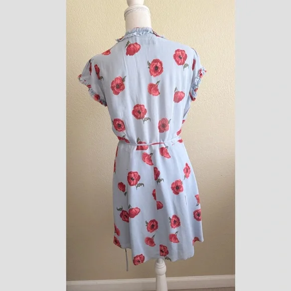 Reformation Garnet Wrap Floral Print Mini Dress Size: Large - Picture 5 of 9